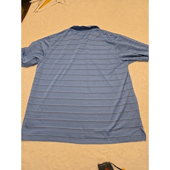 PGA Tour Men's Golf Polo Shirt Blue Color W/ Stripes 100% Polyester Size XXL - Picture 8 of 8